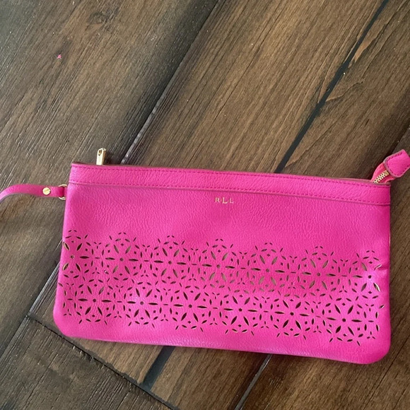 Ralph Lauren RLL Littlebury Tote Bag Rose Pink Gold - Picture 7 of 11